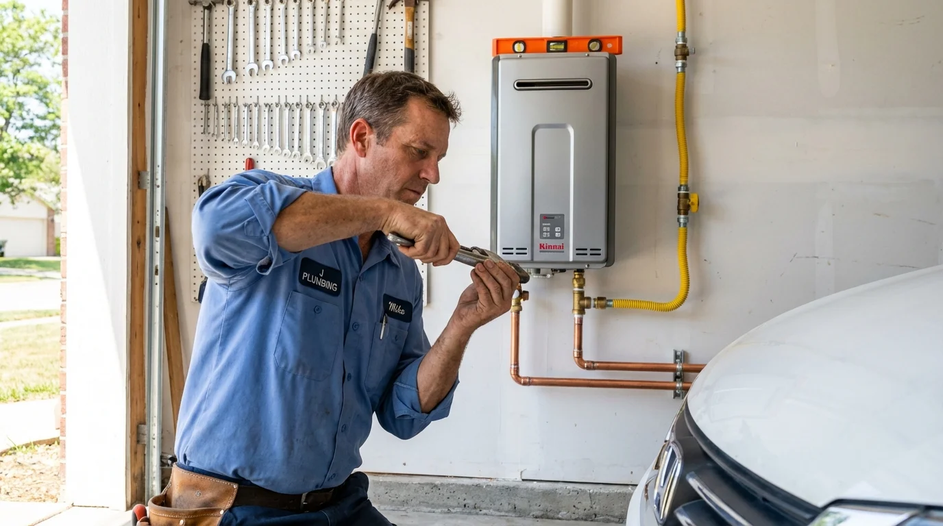 Tankless water heater installation by a Johns Plumbing LLC plumber in Ozona